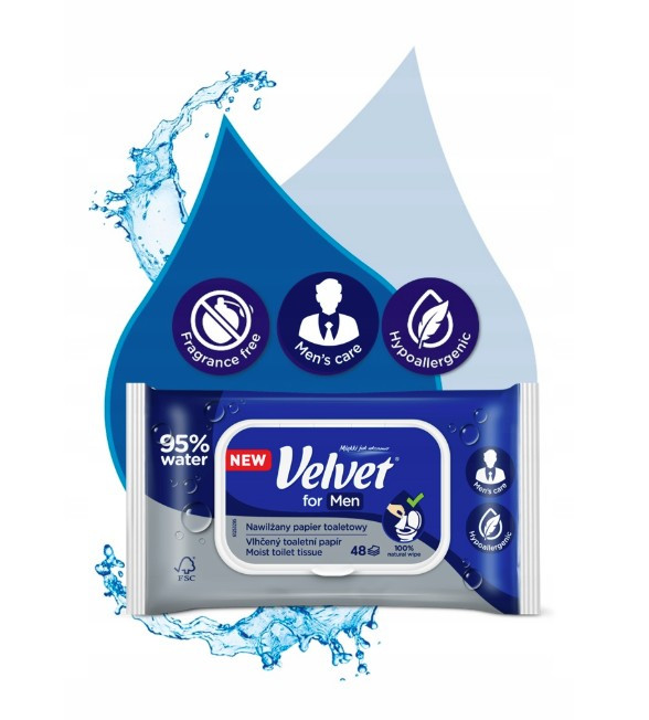 Papier toaletowy nawilżany Velvet For Men 48szt